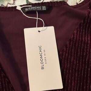 BloomChic Deep Burgundy Velvet Dress